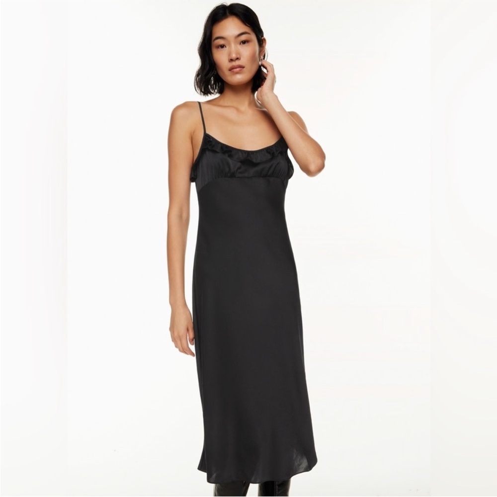 🤎NWT Wilfred ARITZIA Ovation Dress In RICH MOCHA BROWN - Picture 4 of 9